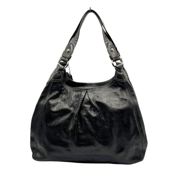 Coach Leather Handbag Logo Plate Charm Black - Picture 2 of 10